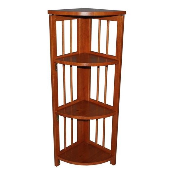 Yu Shan Co Usa Yu Shan CO USA Ltd 315-15 4-tier corner folding bookcase  Honey Oak 315-15